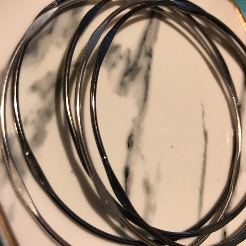 Five Silver Torrid Bangles